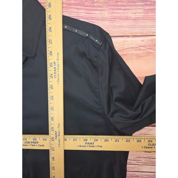 Karl Lagerfeld Paris Mens Studded Black Dress Shirt Large - Picture 10 of 10